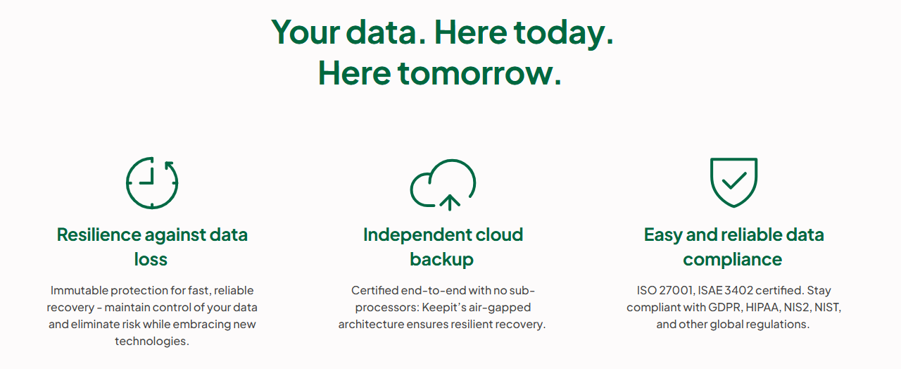 Keepit: Your data. Here today. Here tomorrow. 